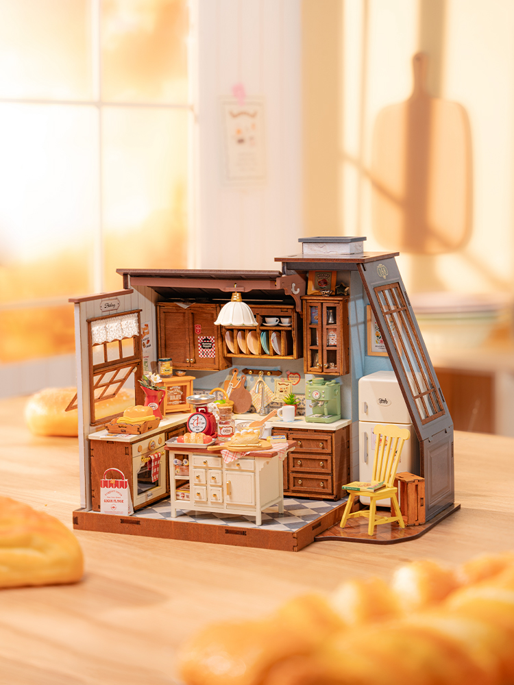 Baking Kitchen Rolife - Robotime Rolife Baking Kitchen Wooden Dollhouse