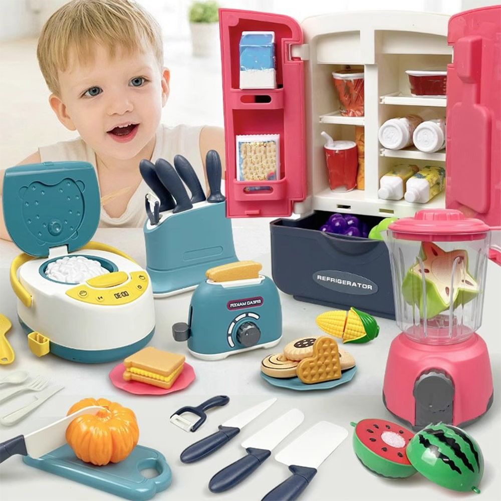 Baking Kitchen Kids - Funny Multicolor Cooking Playset Plastic Microwave