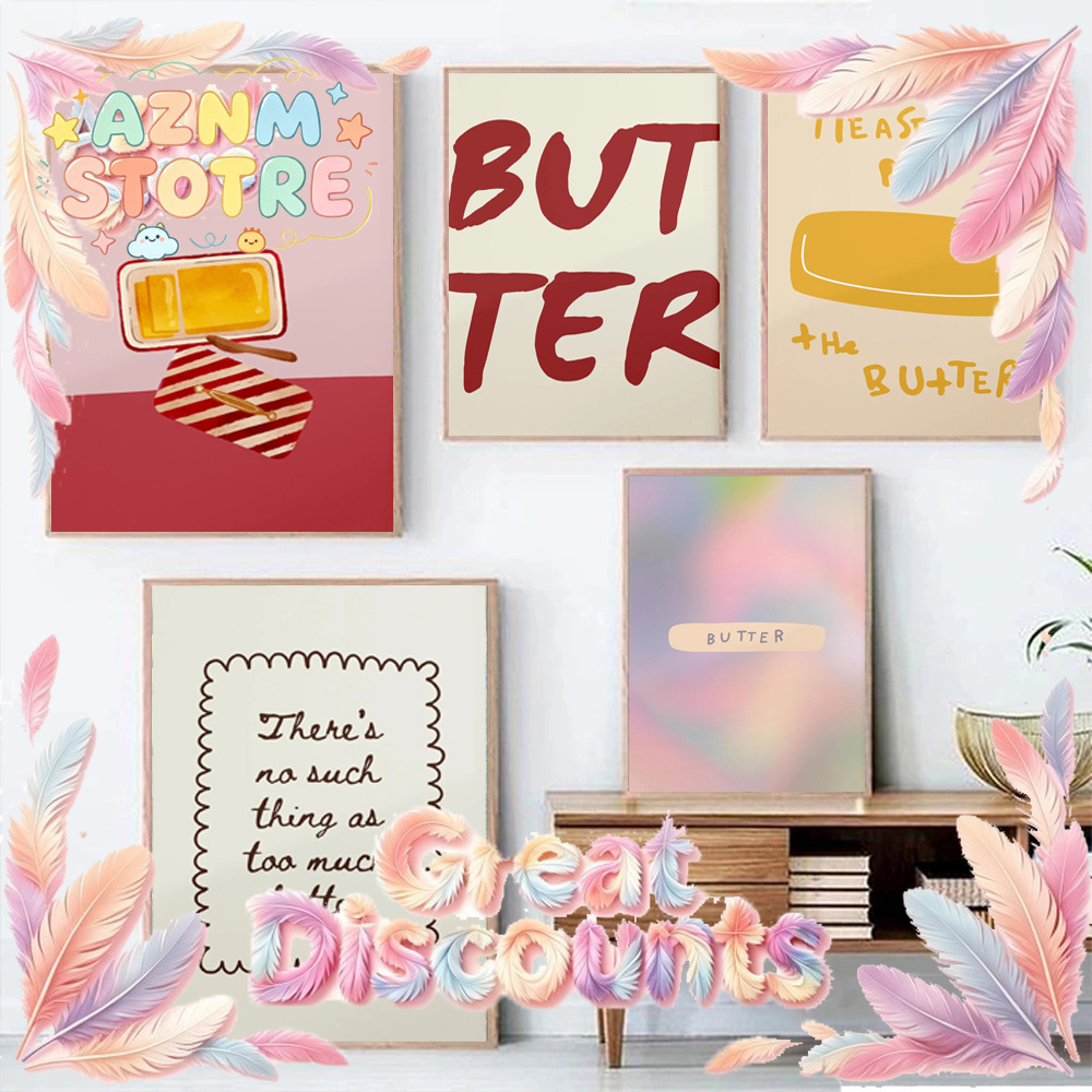 Kitchen Baking Area - 1pc Butter Poster Minimalist Kitchen Decor