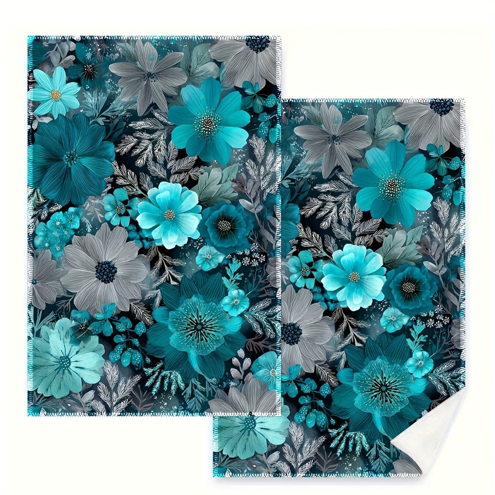 2Pcs, Blue Floral Kitchen Towe - đánh giá và giá Kitchen Baking Cloth