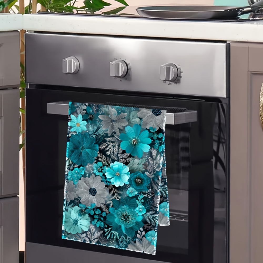 2Pcs, Blue Floral Kitchen Towe - đánh giá và giá Kitchen Baking Cloth