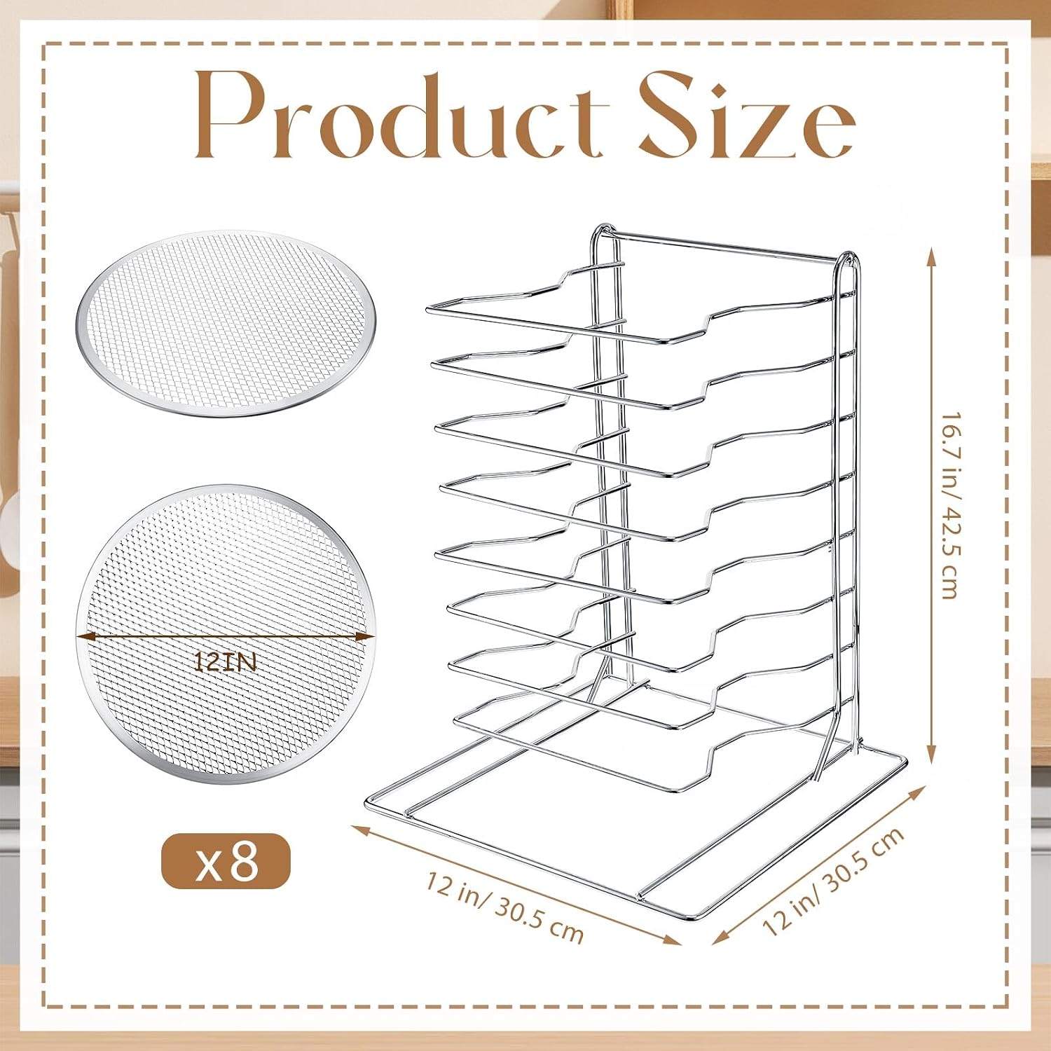 Pizza Rack 8 Tiered Stand With - đánh giá và giá Kitchen Baking Products