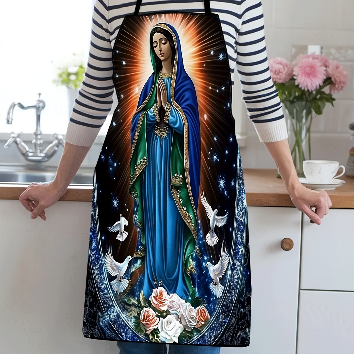 Apron with Lady of Guadalupe i - đánh giá và giá Kitchen Baking Cloth