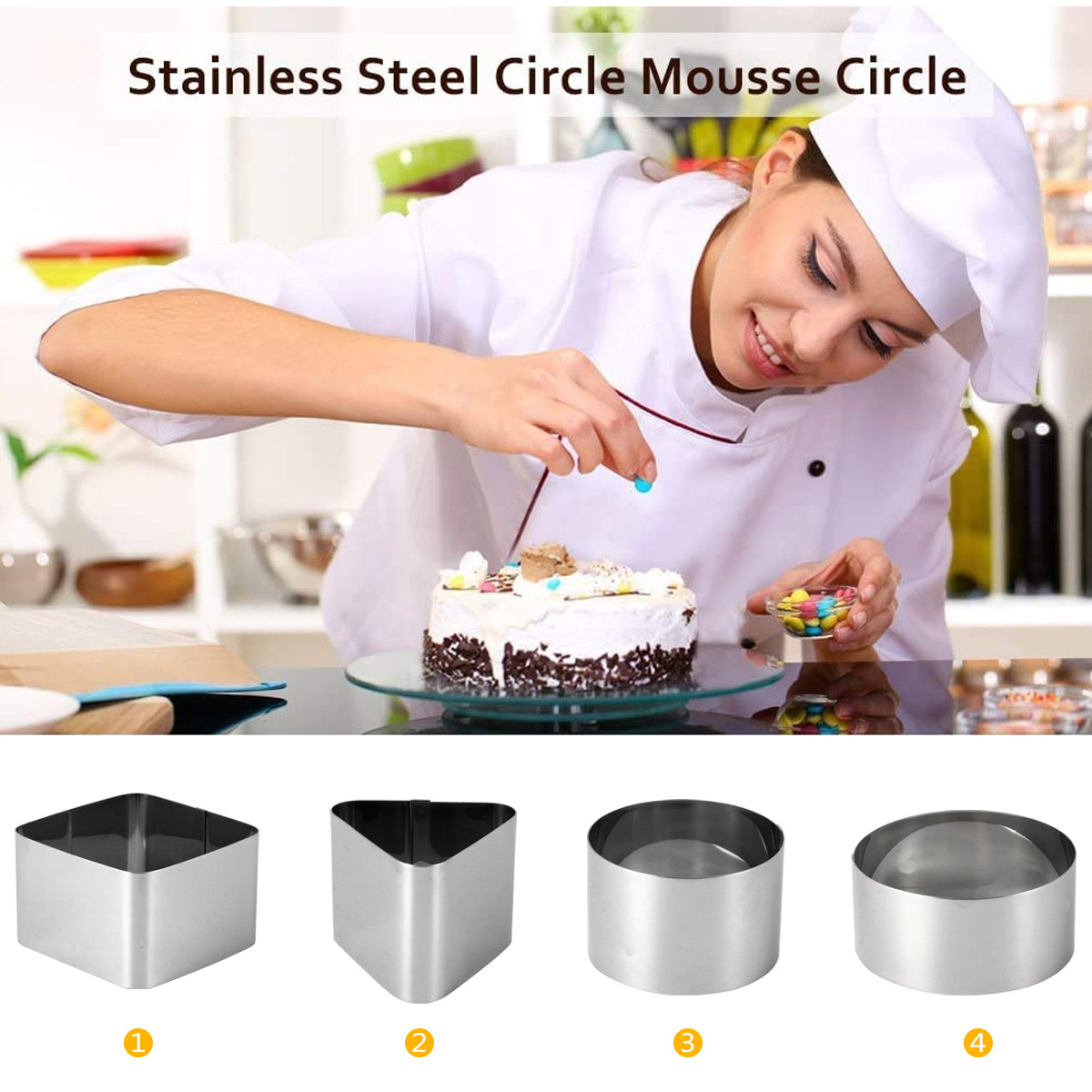 4Pcs Eco-Friendly Stainless St - đánh giá và giá Kitchen Baking Cake