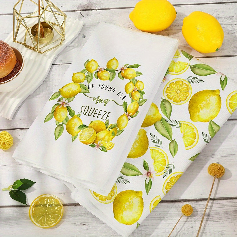 2Pcs, Lemon Wreath Kitchen Tow - đánh giá và giá Kitchen Baking Cloth