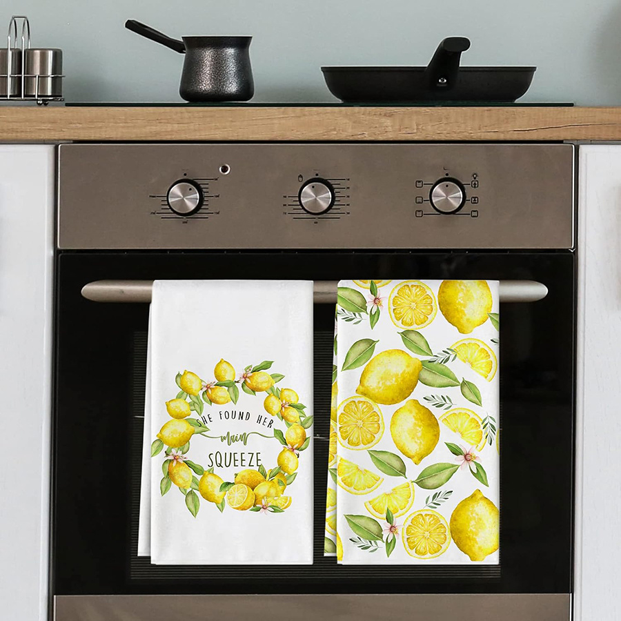 2Pcs, Lemon Wreath Kitchen Tow - đánh giá và giá Kitchen Baking Cloth