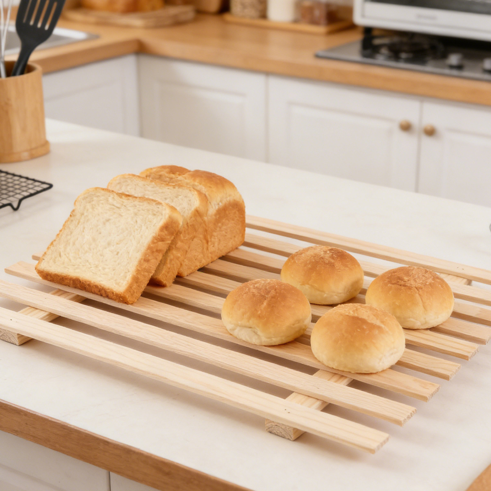Bread Wood Crates Set of 3 Rus - đánh giá và giá Kitchen Baking Pantry