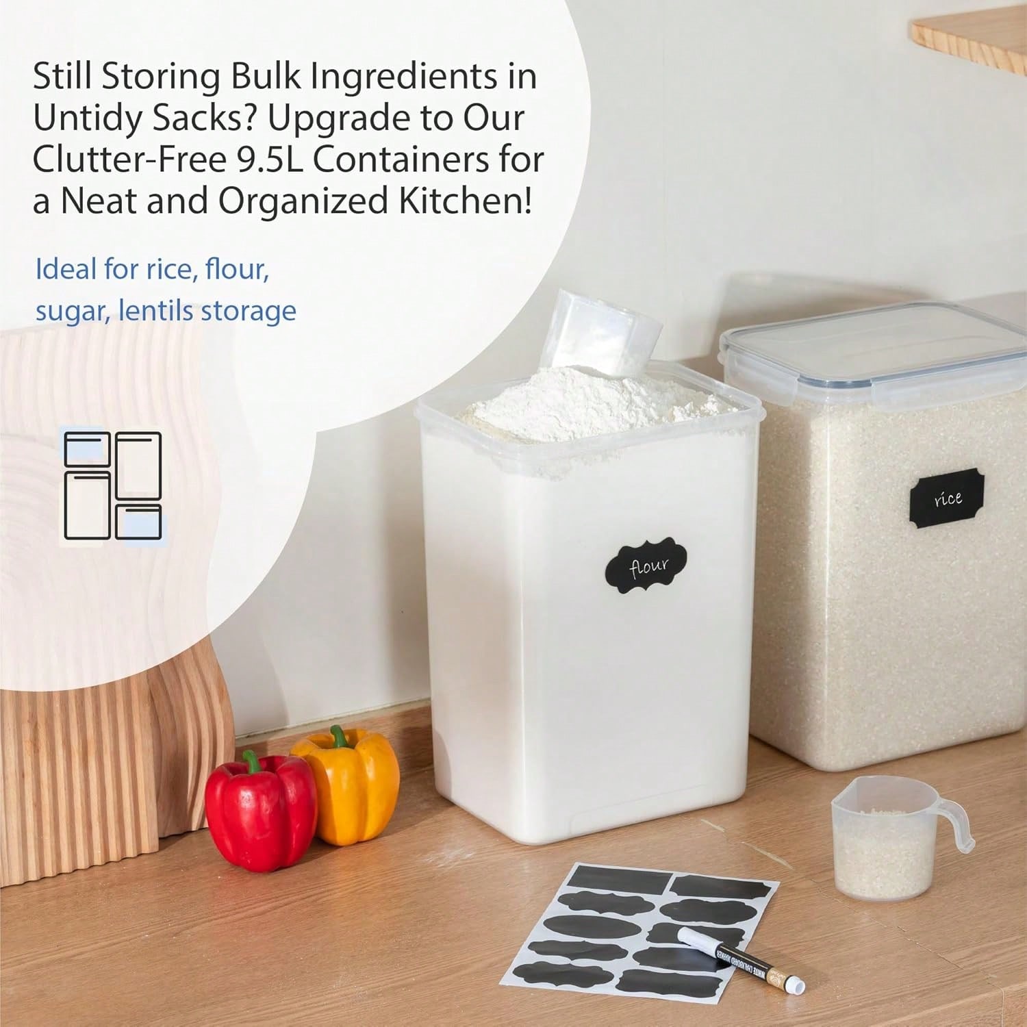Extra Large Airtight Food Stor - đánh giá và giá Kitchen Baking Pantry