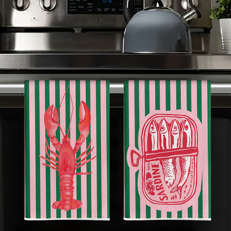2Pcs, American Retro Striped S - đánh giá và giá Kitchen Baking Cloth
