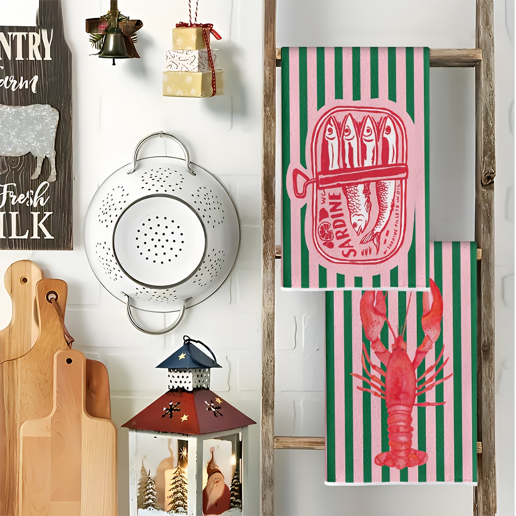 2Pcs, American Retro Striped S - đánh giá và giá Kitchen Baking Cloth