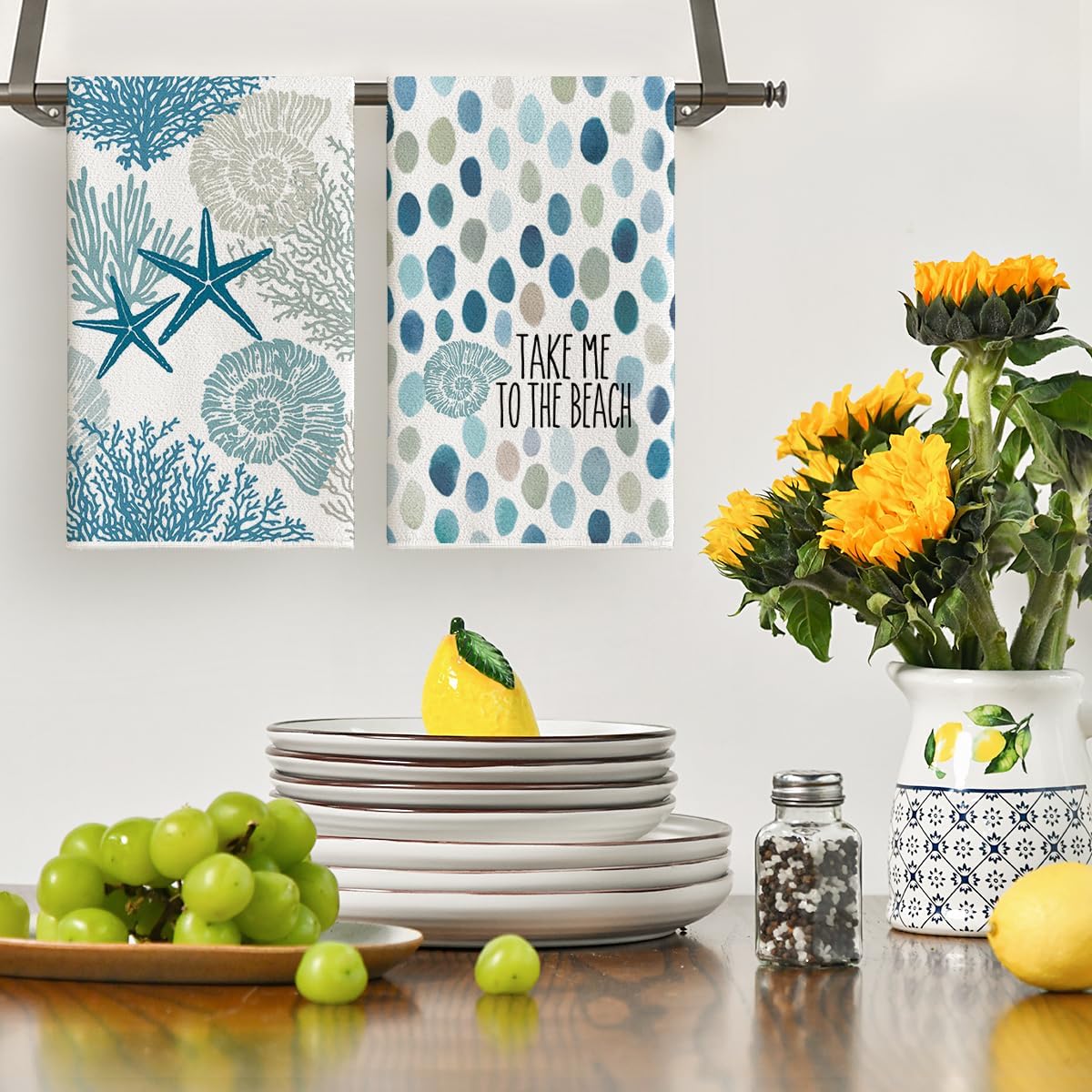 4Pcs, Striped Coral Seahorse S - đánh giá và giá Kitchen Baking Cloth