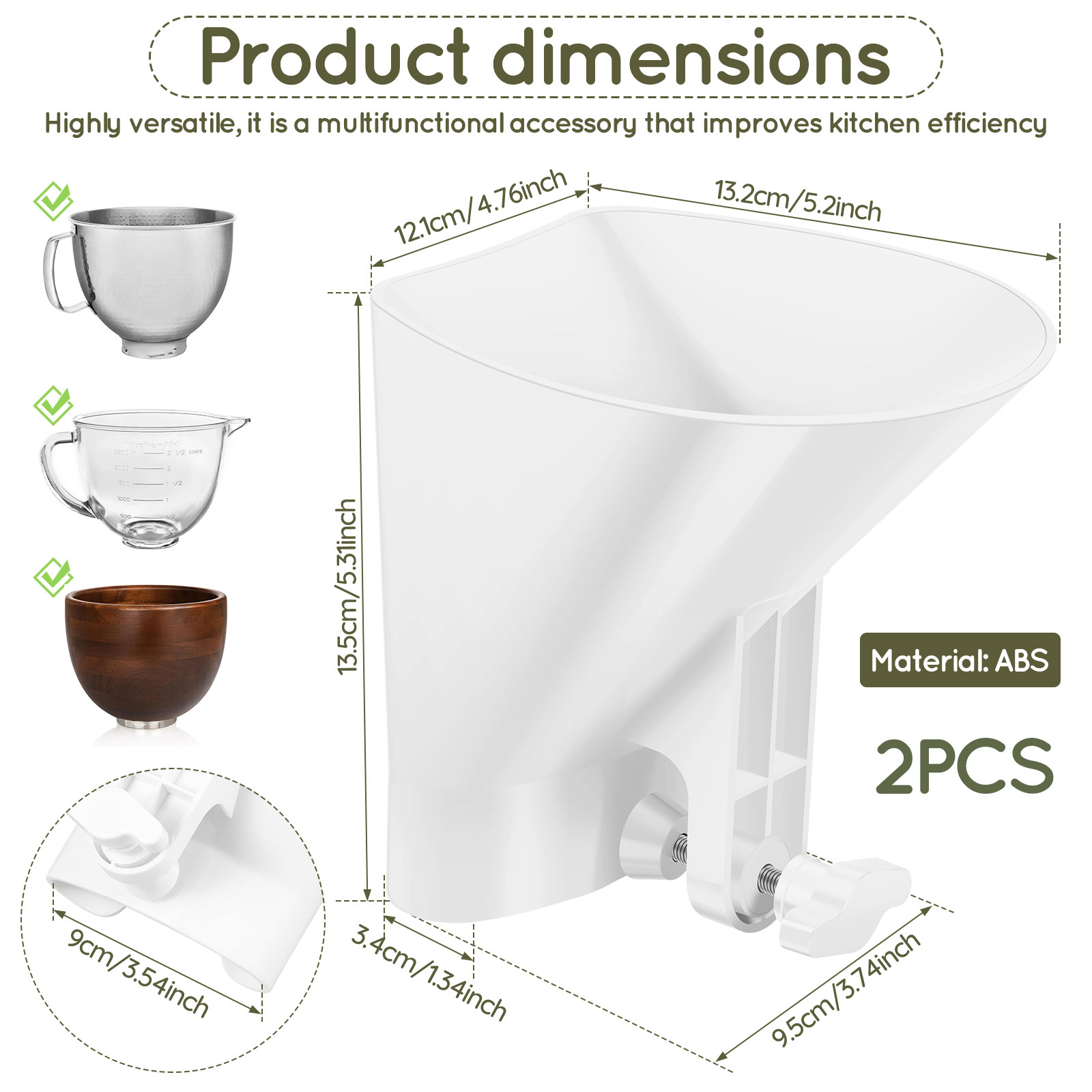 Spill Proof Flour Funnel for 4 - đánh giá và giá Kitchen Baking Mixer