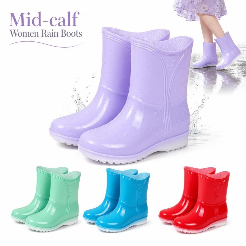 Mid-calf Women Rain Boots Wate - đánh giá và giá Kitchen Job